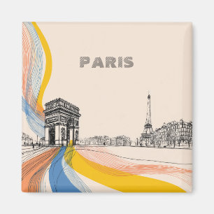 Íman ilustração artística de marcos icônicos de paris