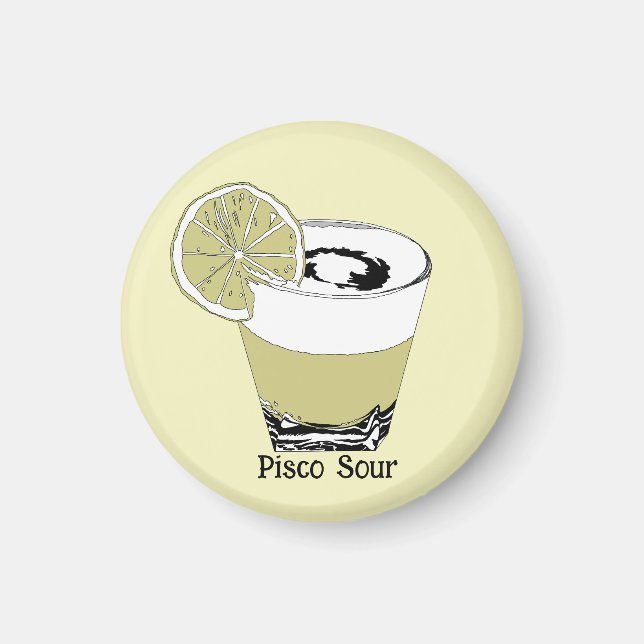Íman Ilustração azeda Pisco (Frente)