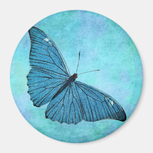 Íman Ilustração azul dos 1800s da borboleta da cercet