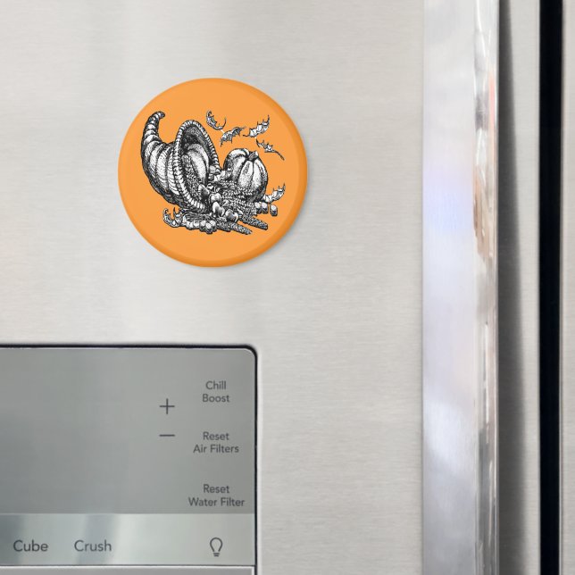 Íman Ilustração Branca Negra Clássica de Cornucopia Sel (In Situ (Fridge))