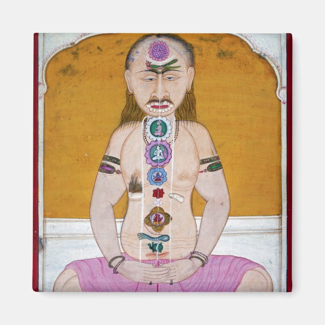 Íman Ilustração Chakra Yoga para Meditação (Frente)