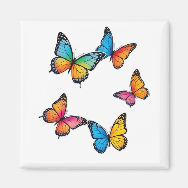 Íman Ilustração Colorida da Borboleta (Frente)