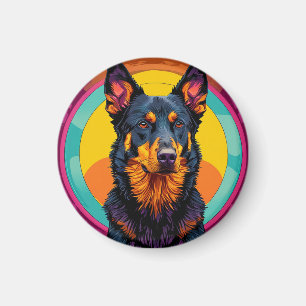 Íman Ilustração Colorida do cão Beauceron