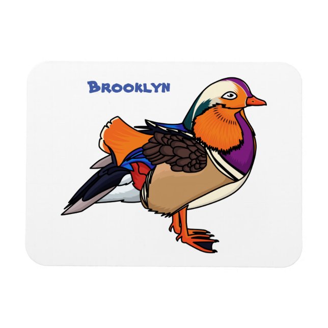 Íman Ilustração colorida do pato de mandarina (Horizontal)