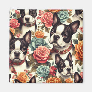 Íman Ilustração Cute Boston Terrier