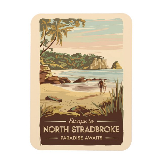 Íman Ilustração da Austrália na Ilha Stradbreak Norte (Vertical)