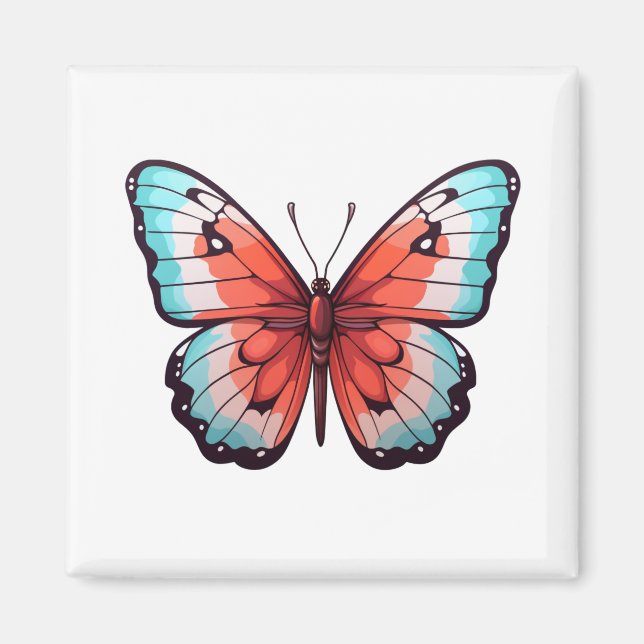 Íman Ilustração da borboleta de desenho animado (Frente)