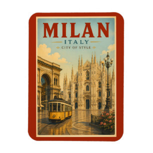 Íman Ilustração da Catedral de Milão Itália Arte de Via