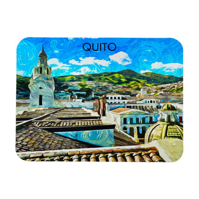 Íman Ilustração da Cidade do Equador de Quito (Horizontal)