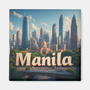Íman Ilustração da Cidade Tropical de Manila Filipinas