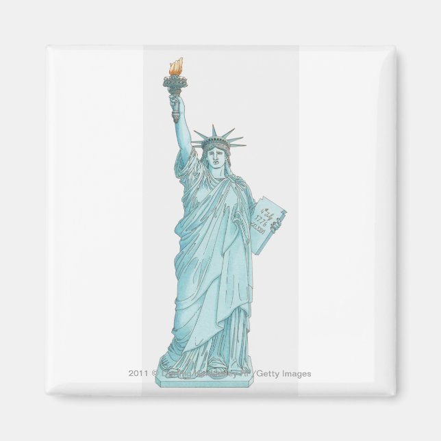 Íman Ilustração da Estátua da Liberdade (Frente)