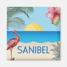 Íman Ilustração da Flórida da Ilha Sanibel