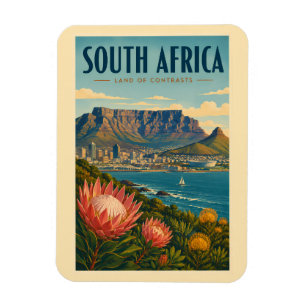 Íman Ilustração da Montanha da Mesa na África do Sul Vi