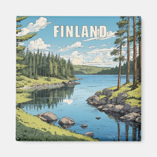 Íman Ilustração da Natureza na Finlândia