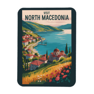 Íman Ilustração da paisagem urbana da Macedônia do Nort