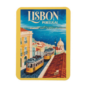 Íman Ilustração da paisagem urbana de Lisboa Portugal A
