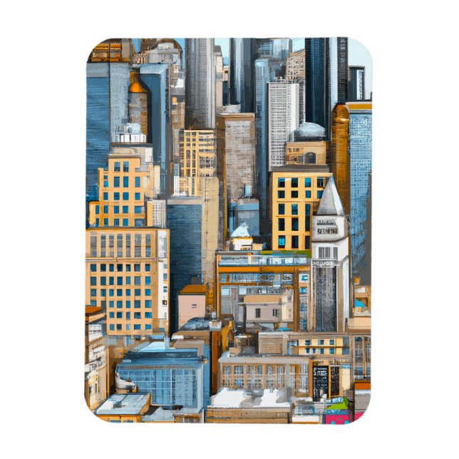 Íman Ilustração da paisagem urbana de Nova York (Vertical)