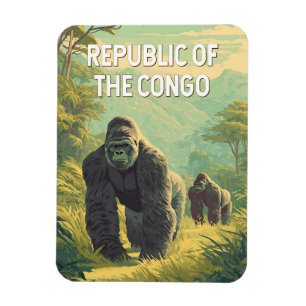 Íman Ilustração da República do Congo Viagem Arte