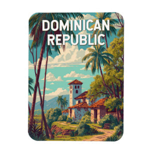 Íman Ilustração da República Dominicana Arte de Viagem 