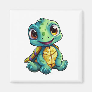 Íman Ilustração da tartaruga de desenho animado