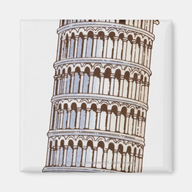 Íman Ilustração da Torre de Pisa (Frente)