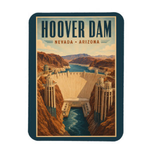 Íman Ilustração da Usina de Hoover Dam Viagem Arte