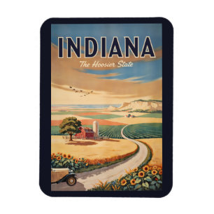 Íman Ilustração da Zona Rural de Indiana Arte de Viagem