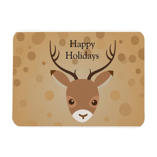 Íman ilustração das renas sobre fundo castanho (Horizontal)