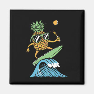 Íman Ilustração de Abacaxi Surfando