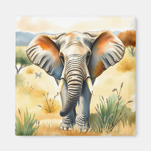 Íman Ilustração de Aquarela de um Elefante