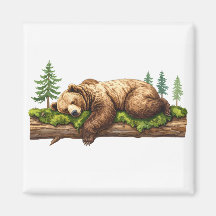 Ilustração de Aquarela do Urso Dormindo Pacífico