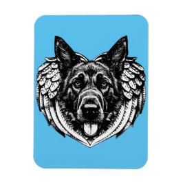 Íman Ilustração de arte da cabeça do german shepherd An