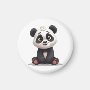 Íman Ilustração de Arte de Panda Sentado em Cartoon
