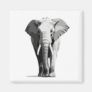 Íman Ilustração de arte vetorial de elefante preto e br