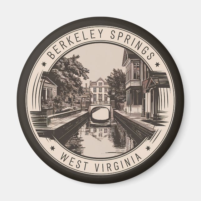 Íman Ilustração de Berkeley Springs West Virginia (Frente)