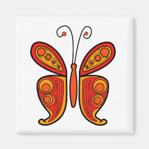 Íman Ilustração de borboleta laranja