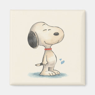 Íman Ilustração de cachorro Beagle em aquarela fofa