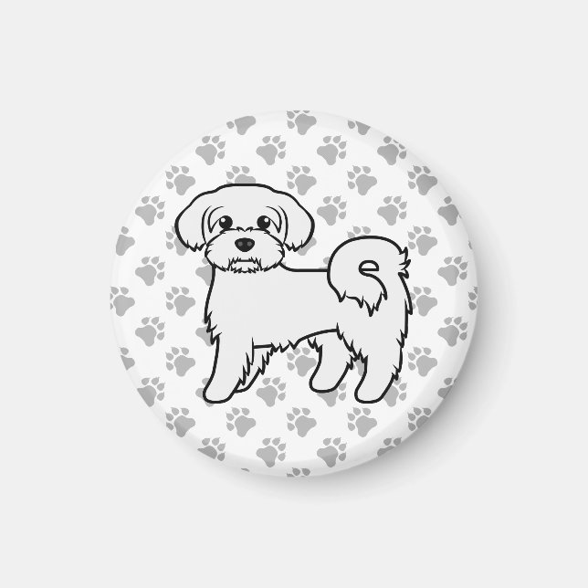 Íman Ilustração de cachorro de desenho animado fofo mal (Frente)
