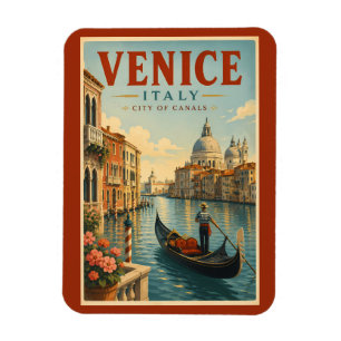Íman Ilustração de Canais de Veneza Itália Arte de Viag