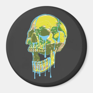 Íman Ilustração de Caveira com Neon Pingando – Arte Gru