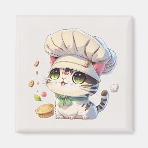 Íman Ilustração de Chef de Gato de Gato Gato Gato Gato