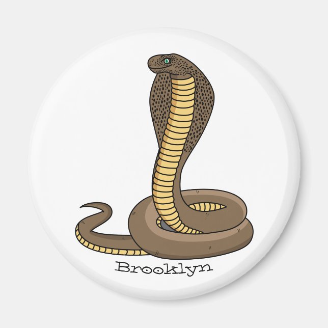 Íman Ilustração de cobra da cobra castanha (Frente)