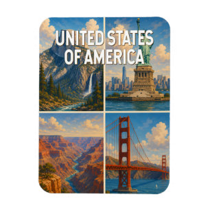 Íman Ilustração de colagem dos Estados Unidos Arte de V
