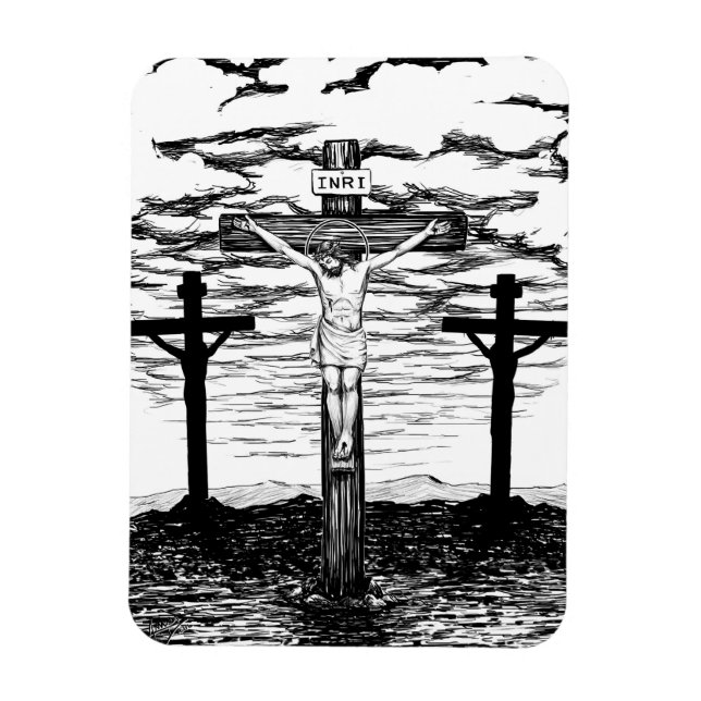 Íman Ilustração de Crucificação por Amanda Diehl (Vertical)