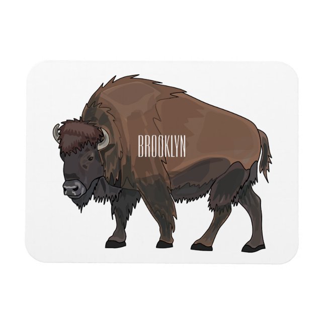 Íman Ilustração de desenho animado Bison (Horizontal)