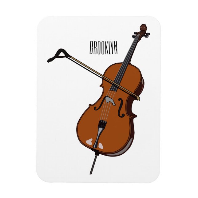 Íman Ilustração de desenho animado Cello (Vertical)