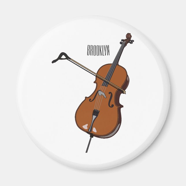Íman Ilustração de desenho animado Cello (Frente)