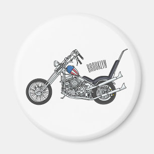 Íman Ilustração de desenho animado Chopper Motorcycle 1