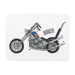 Íman Ilustração de desenho animado Chopper Motorcycle 1