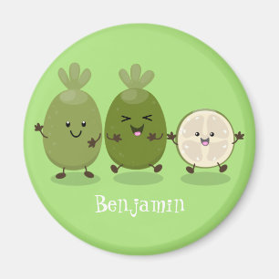 Íman Ilustração de desenho animado com abacaxi guava